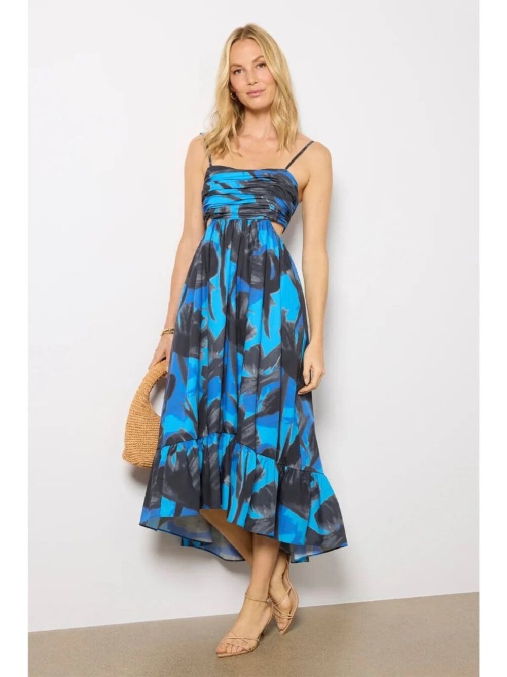HUTCH Cutout Cotton Maxi Dress